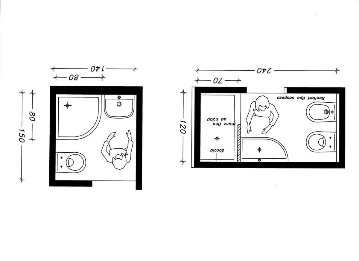 Минимальные габариты санузла душевой