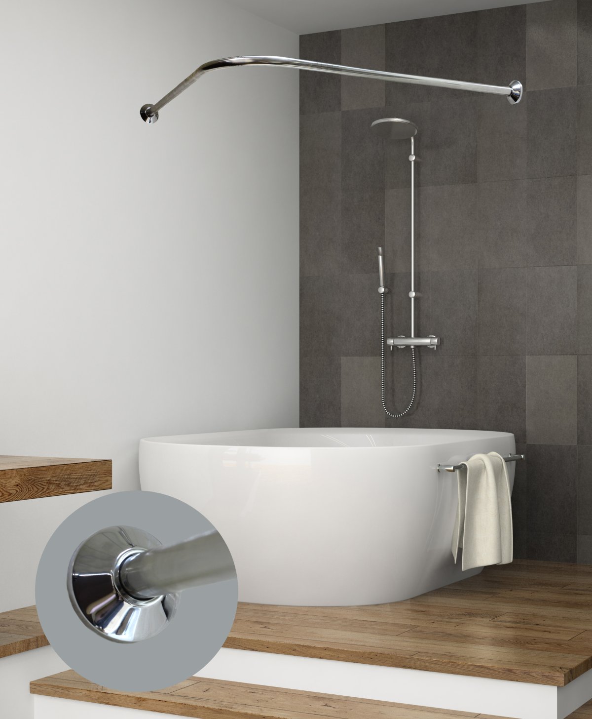 Карниз для ванны Gogo Lux Plus п1700 п2