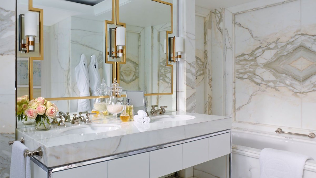 Ванная комната мрамор с золотом