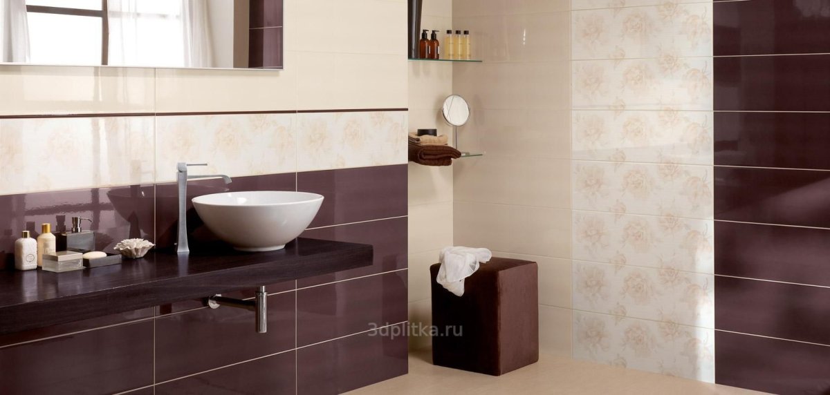 Комбинация плитки в ванной