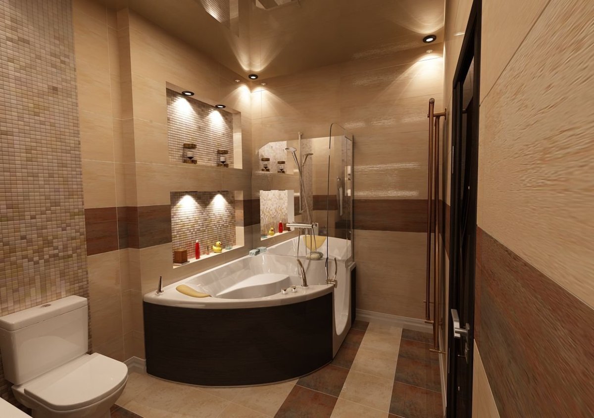 Ванная в коричневых тонах