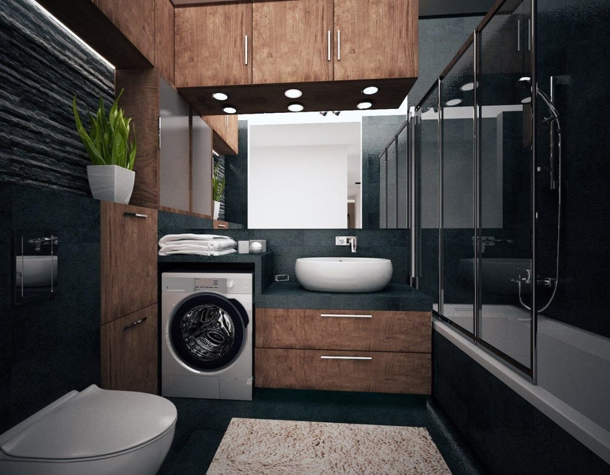 Стильная маленькая ванная