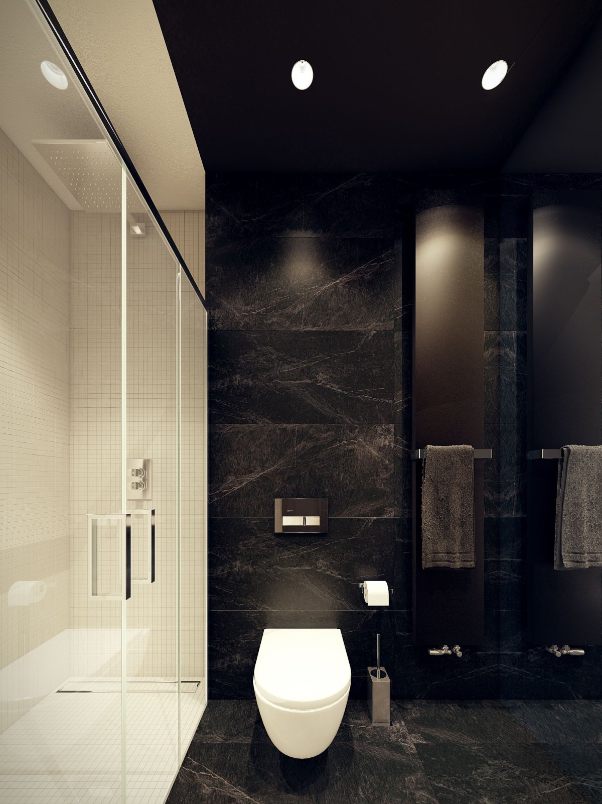 Ванная комната в черных тонах