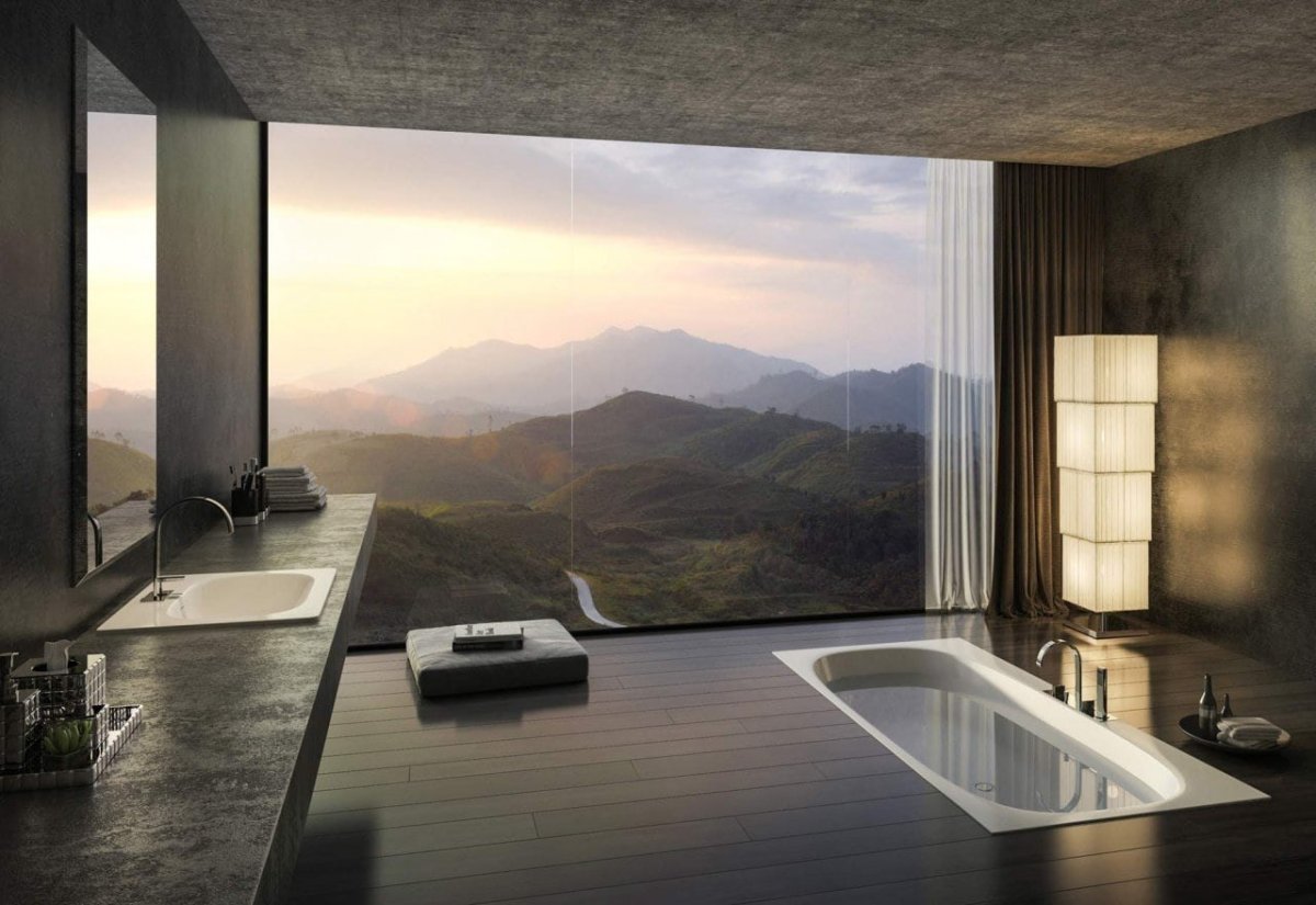 Ванная с панорамным окном