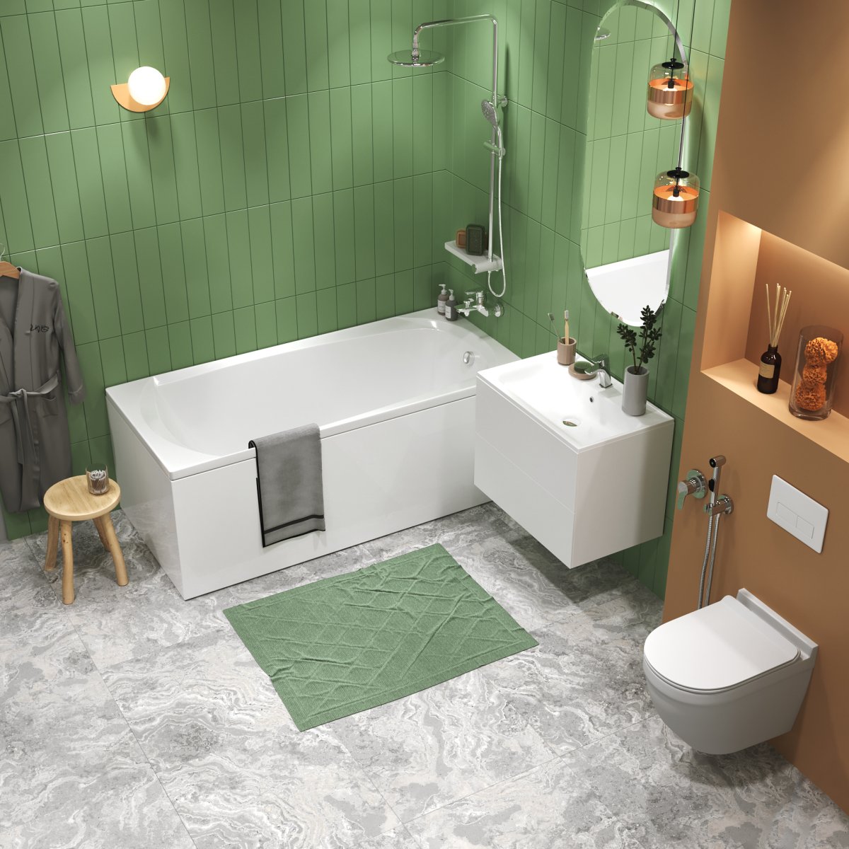 Акриловая ванна 130 70 с сиденьем