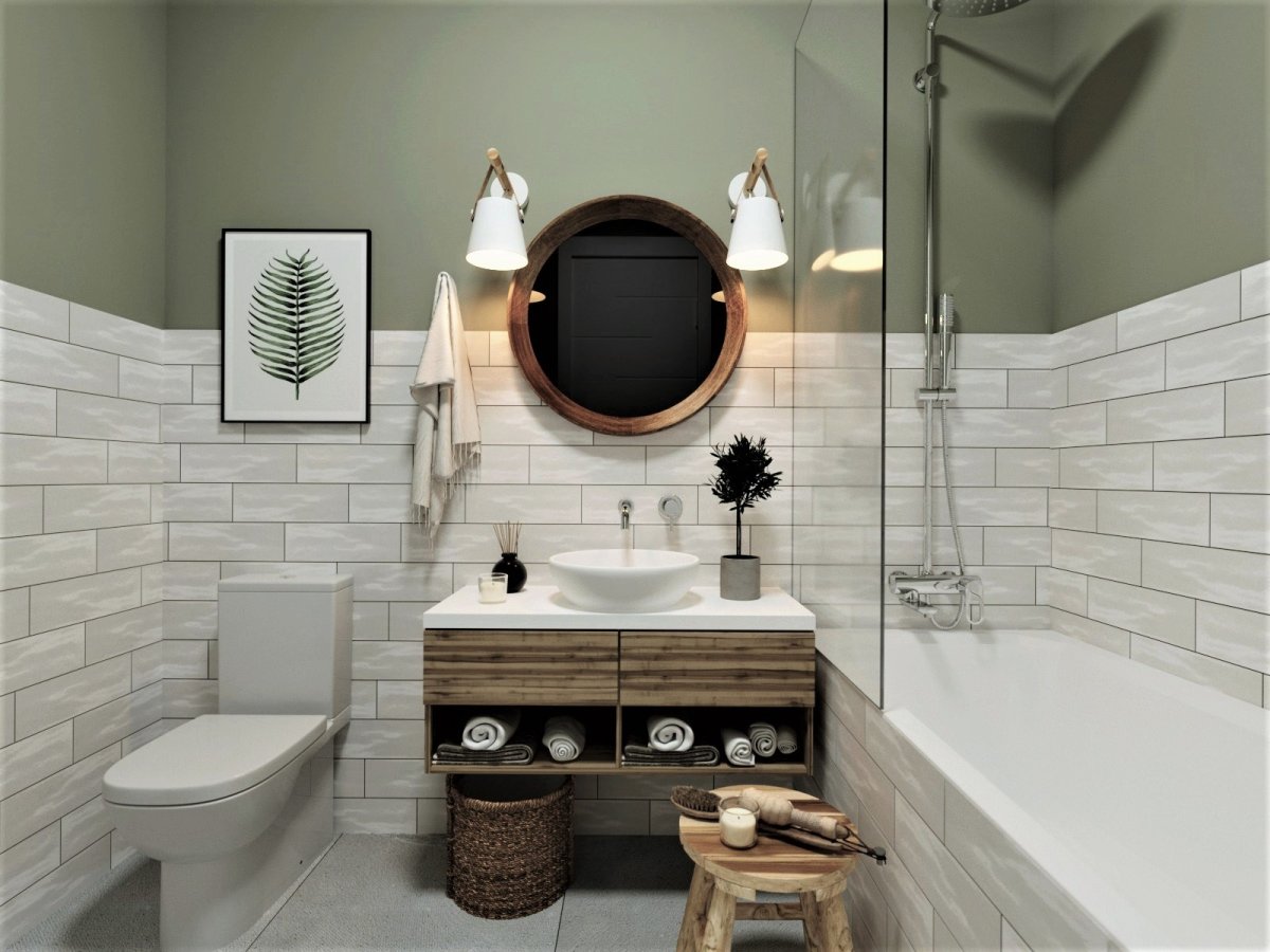 Ванная комната в стиле Сканди бохо