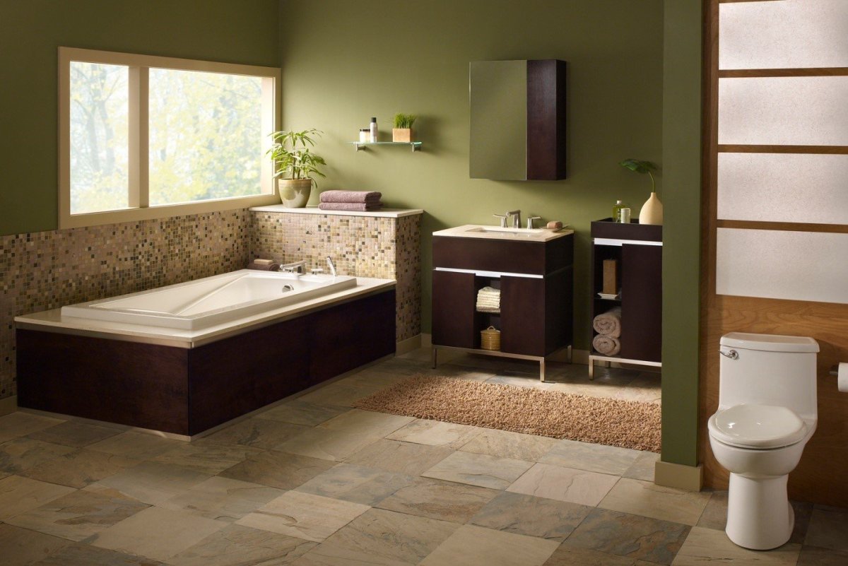 Фисташковая ванная комната