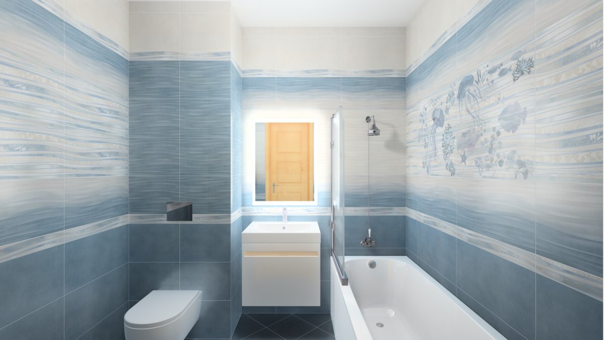 Керама Марацци голубая плитка