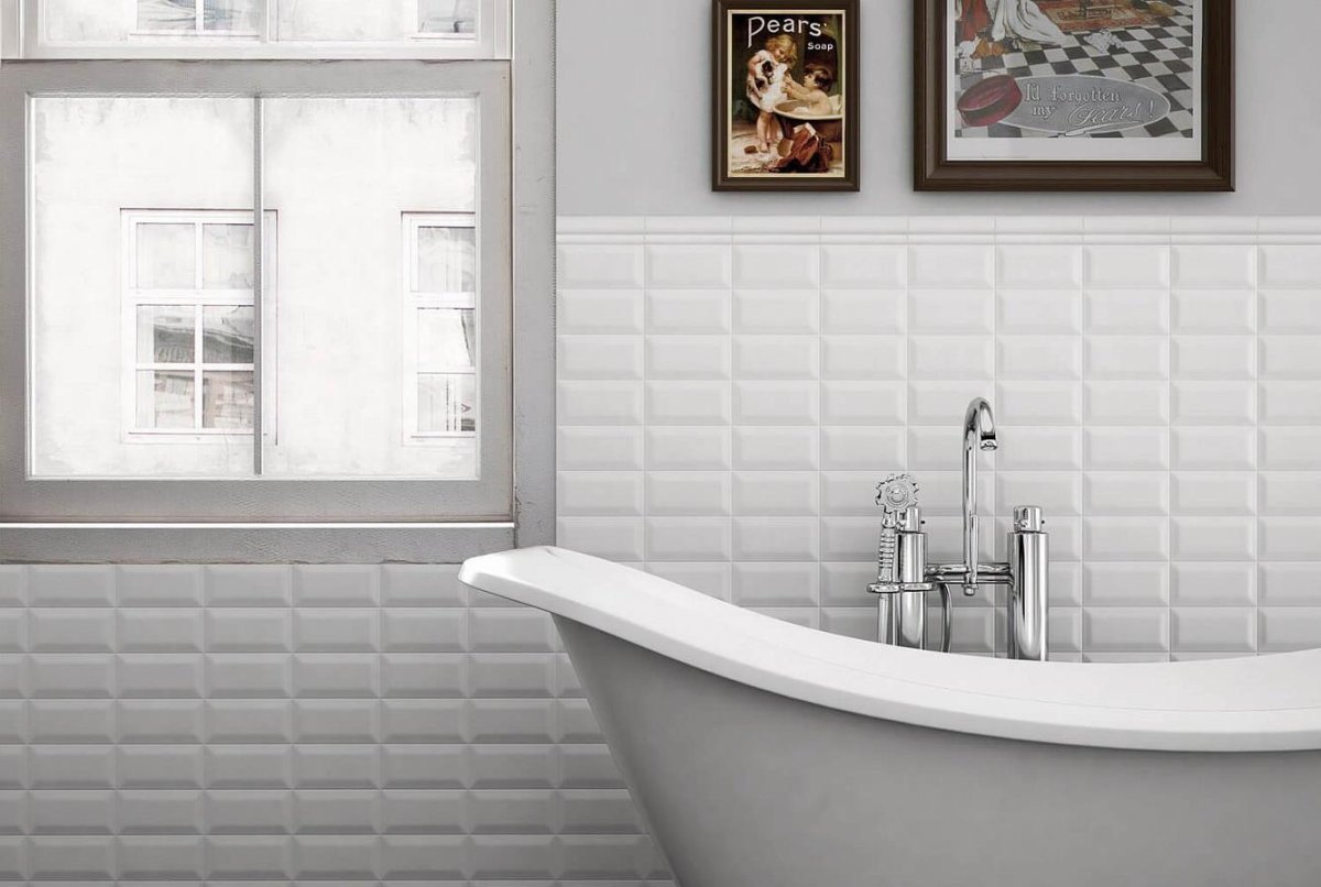 Настенная плитка equipe Metro White 7.5x15