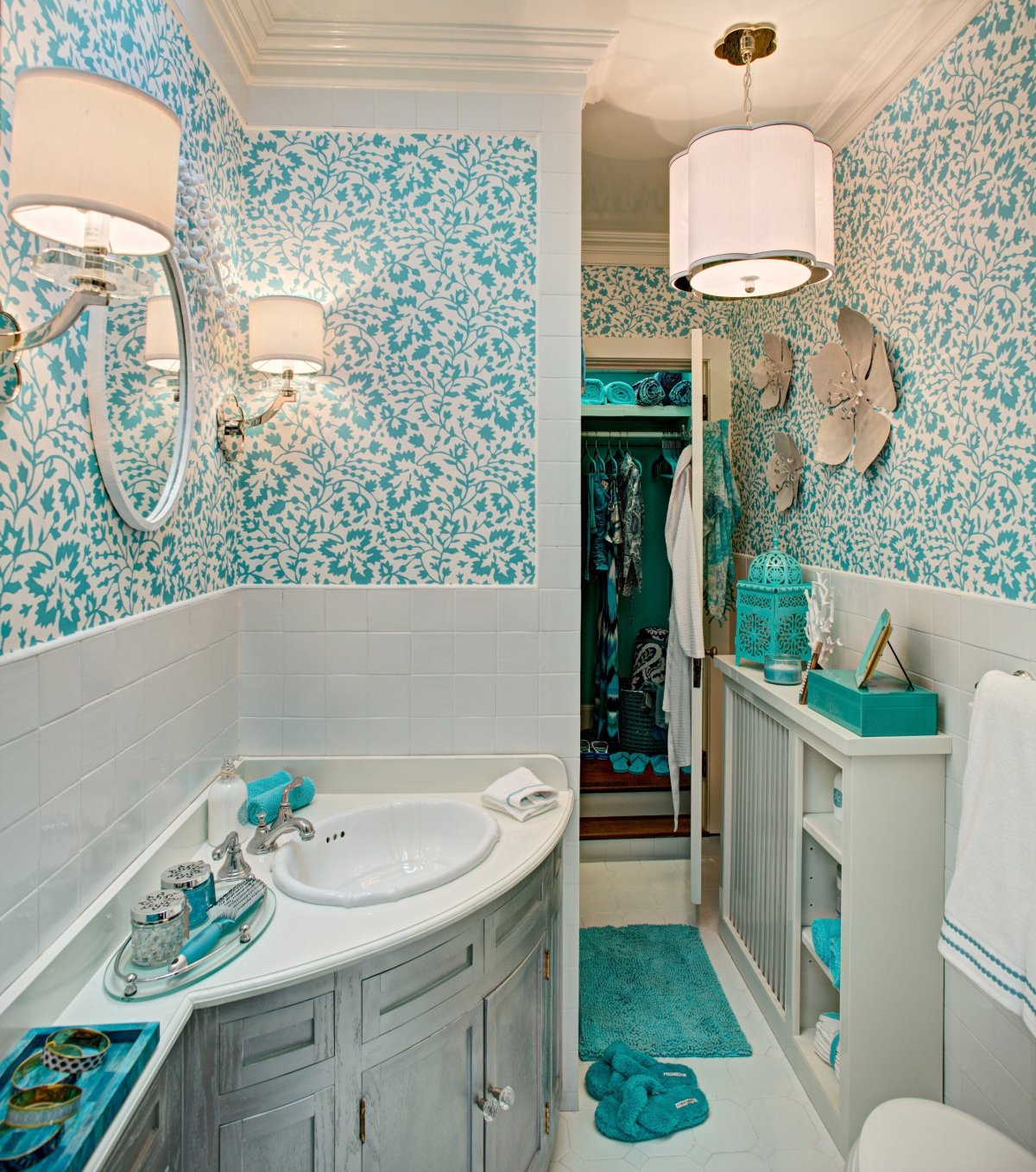 Ванная комната в бирюзовых тонах