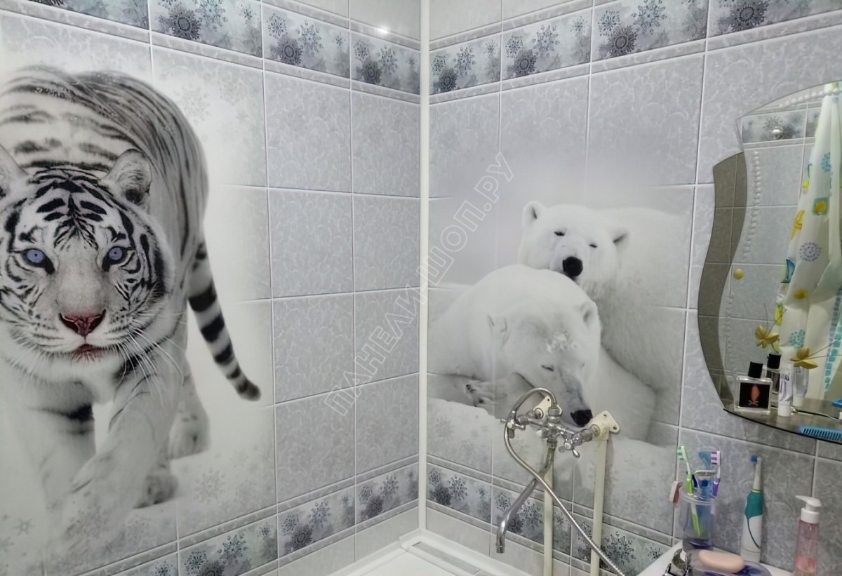 ПВХ панели 3д снежный Барс