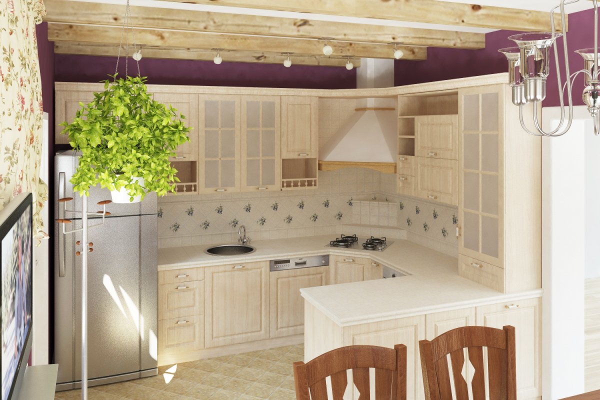 Кухня в деревянном доме