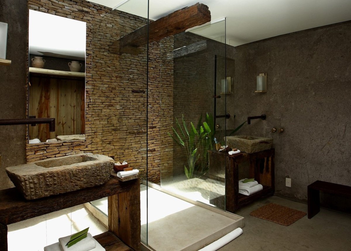 Ванная в стиле экостиль