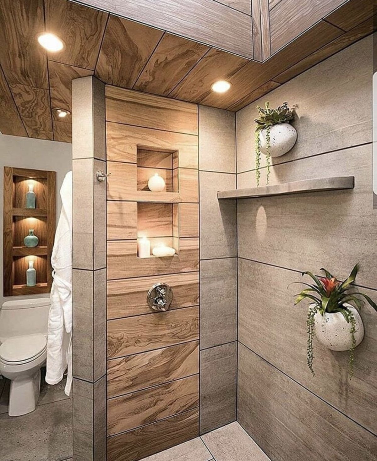 Душевая комната экостиль под дерево