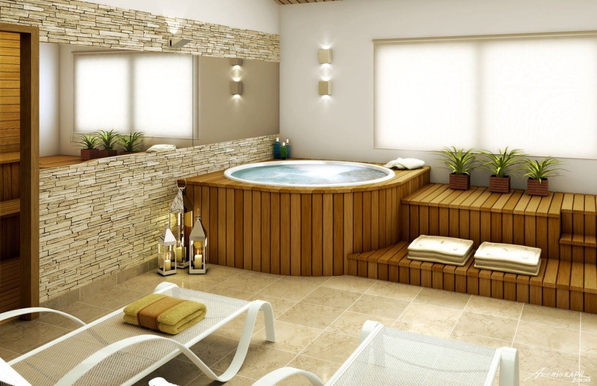Джакузи в эко стиле