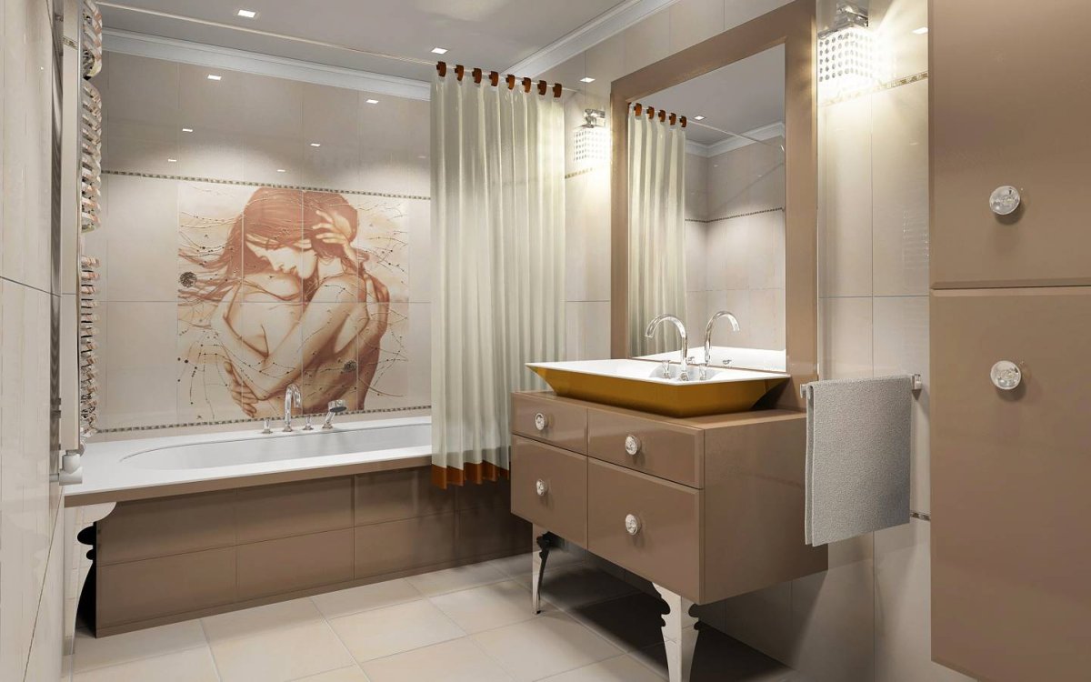 Керамическое панно в ванную