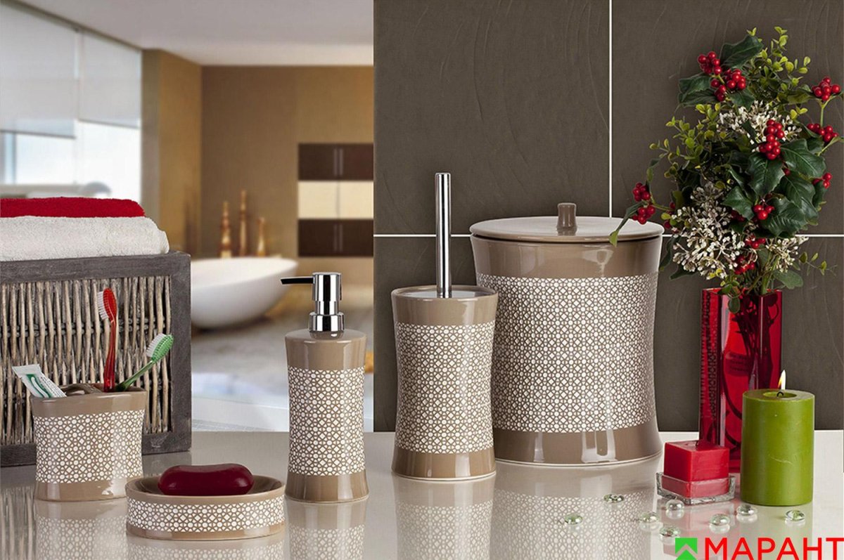 Набор для ванной комнаты Nora PRIMANOVA (оранжевый)