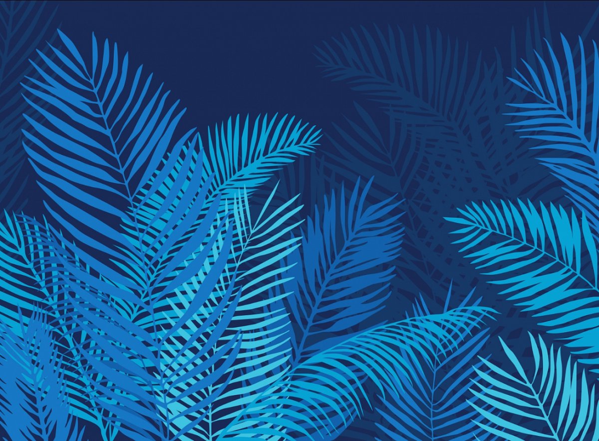 Синие тропические листья