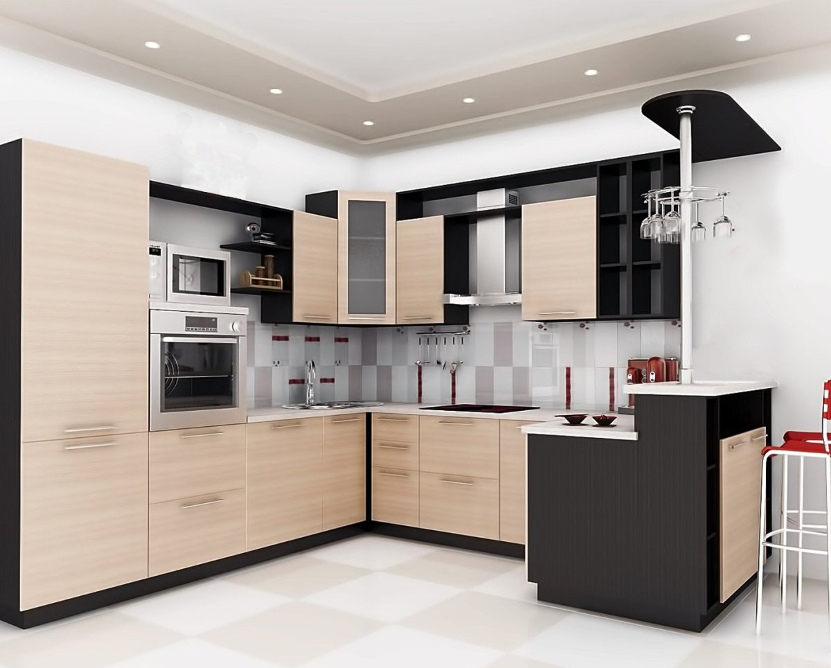 Кухня венге и беленый дуб