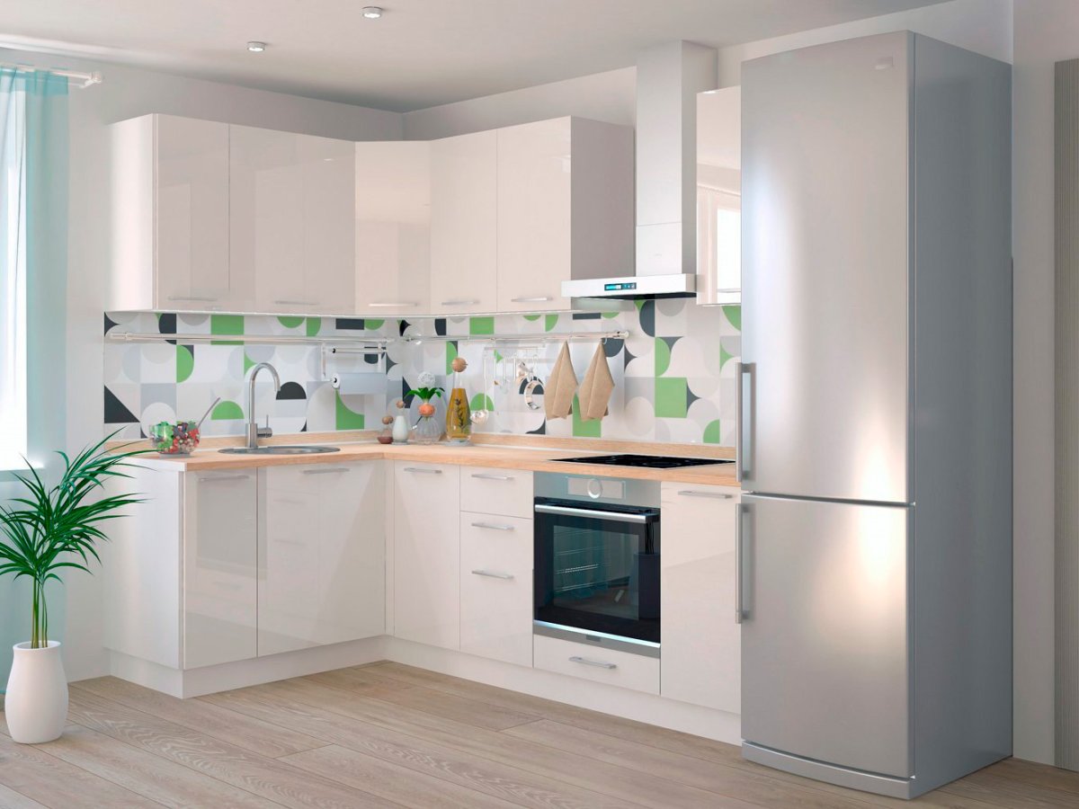 Амика белый модульный кухонный гарнитур