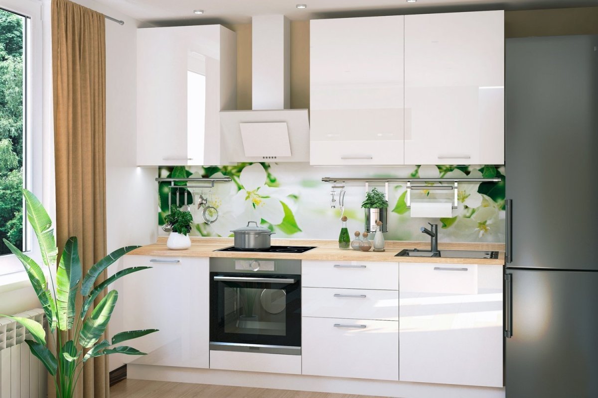 Кухня Амика белый глянец