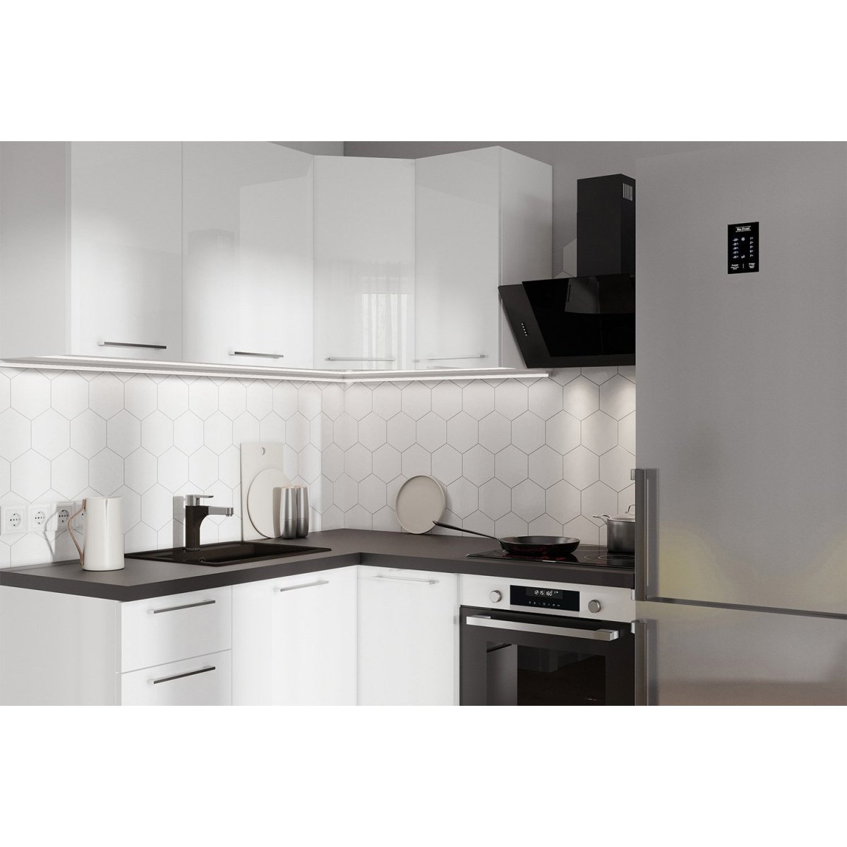 Амика белый модульный кухонный гарнитур