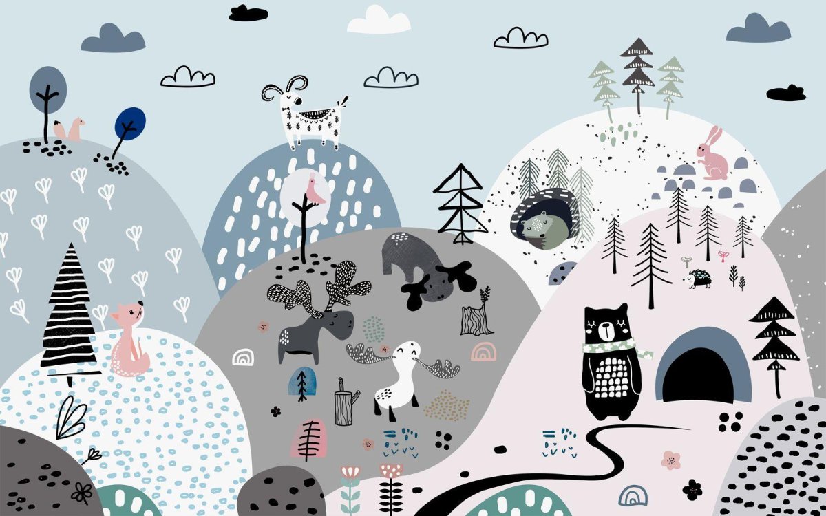 Новогодние постеры в скандинавском стиле