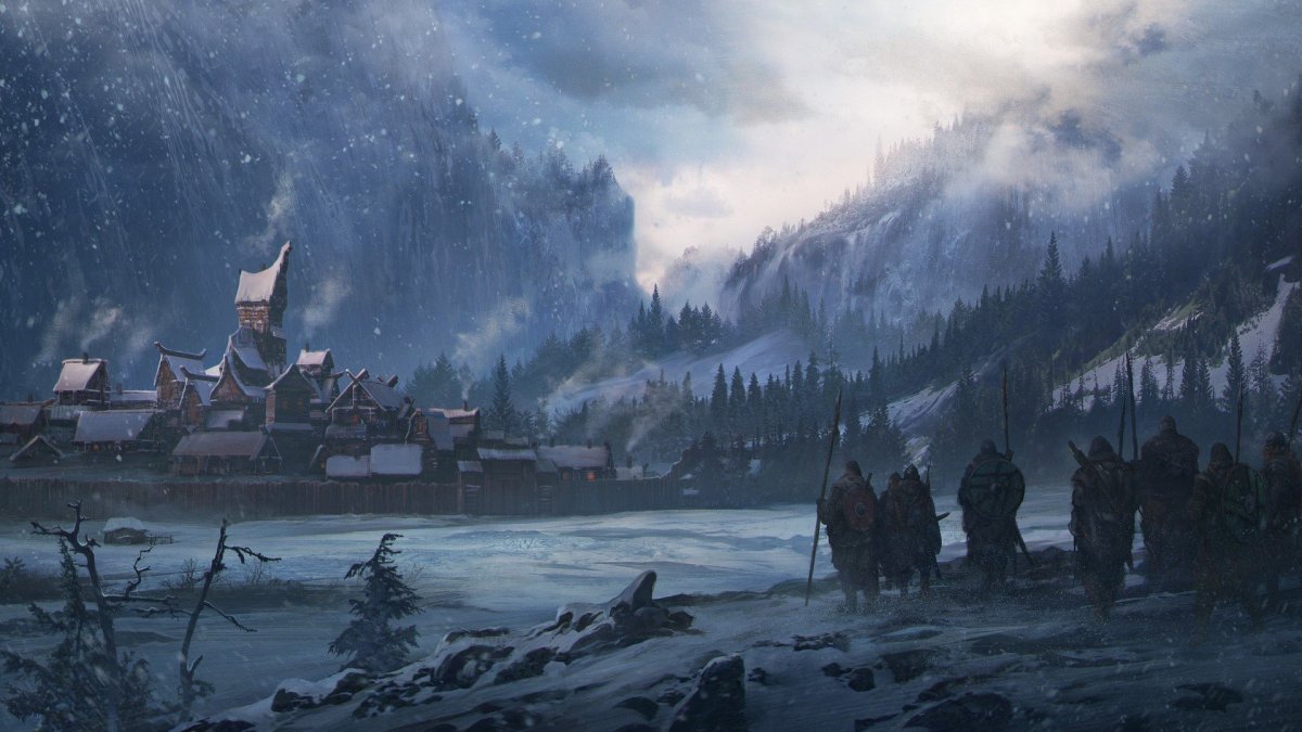 Деревни Скандинавии Викинги