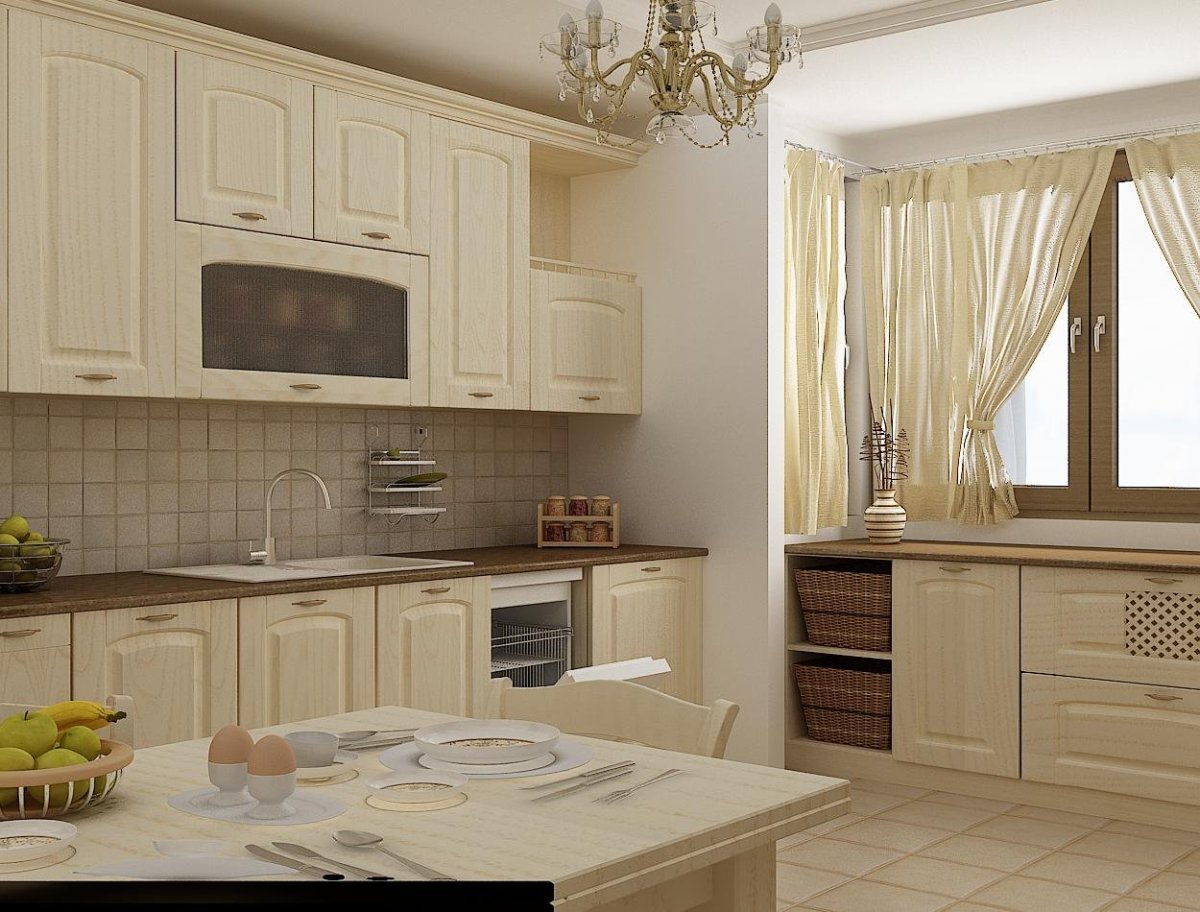 Бежевые кухни