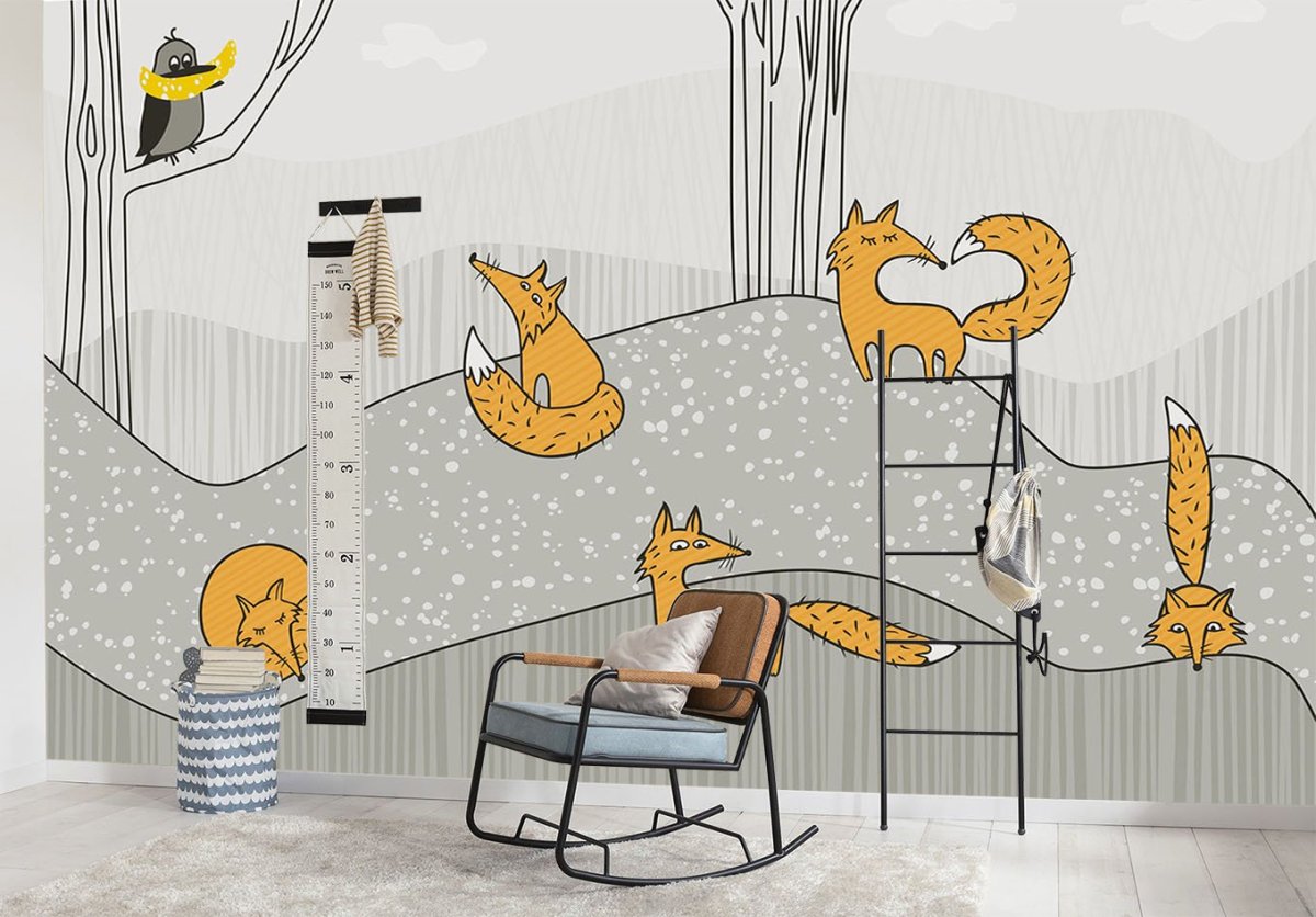 Обои с лисами на стену