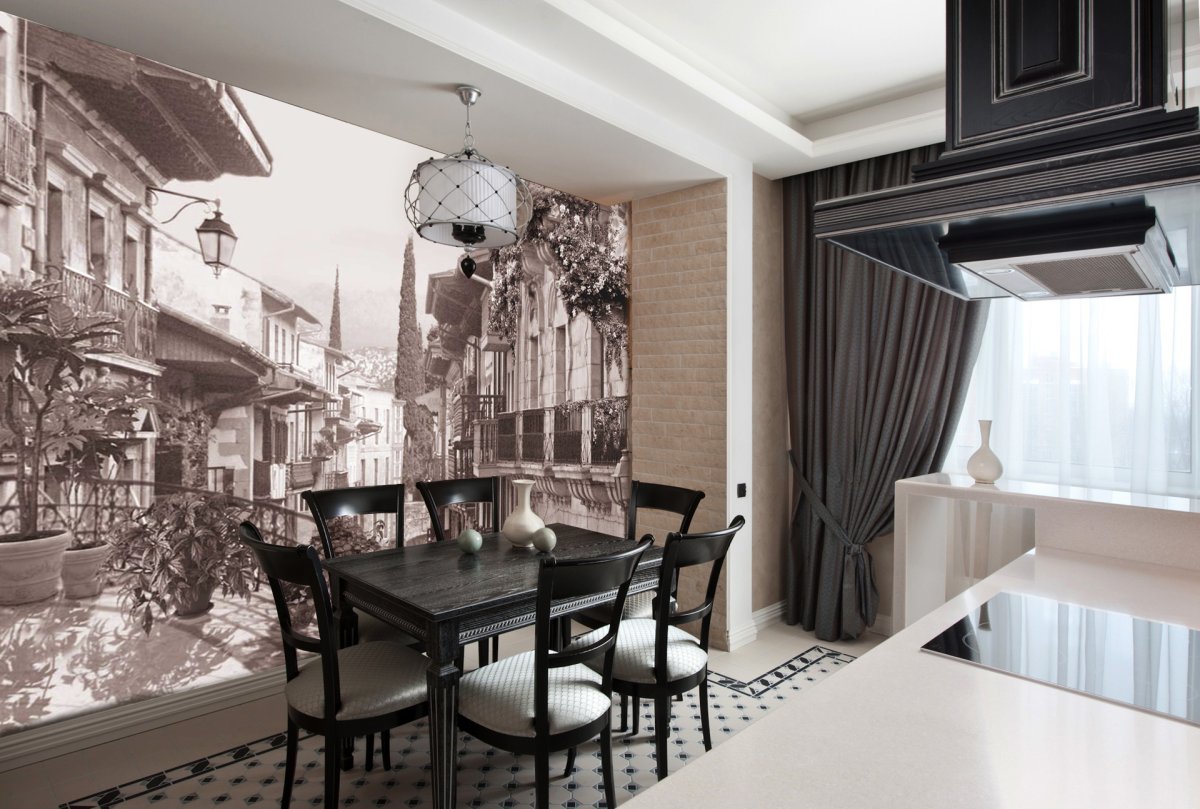 Affresco фрески в интерьере кухни