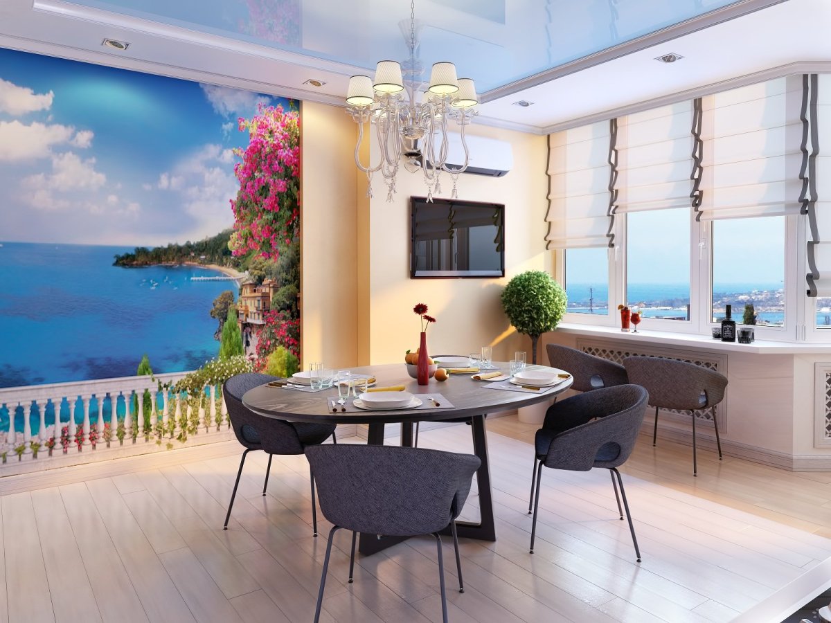 Фрески в интерьере гостиной