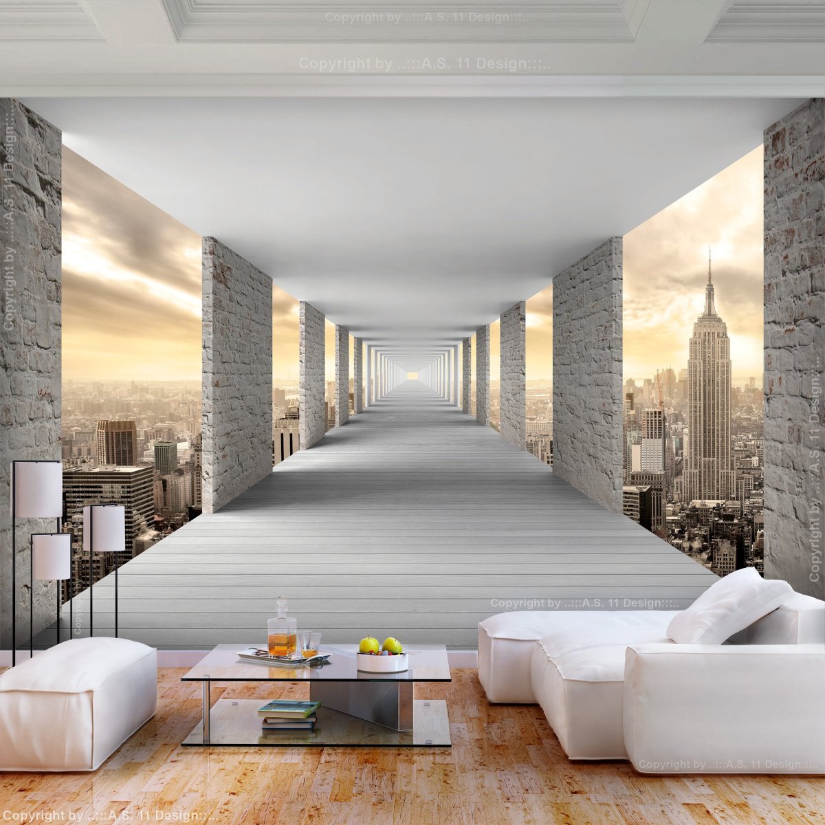 Обои с перспективой в интерьере