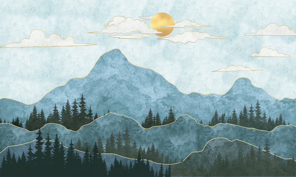 Настенная роспись горы