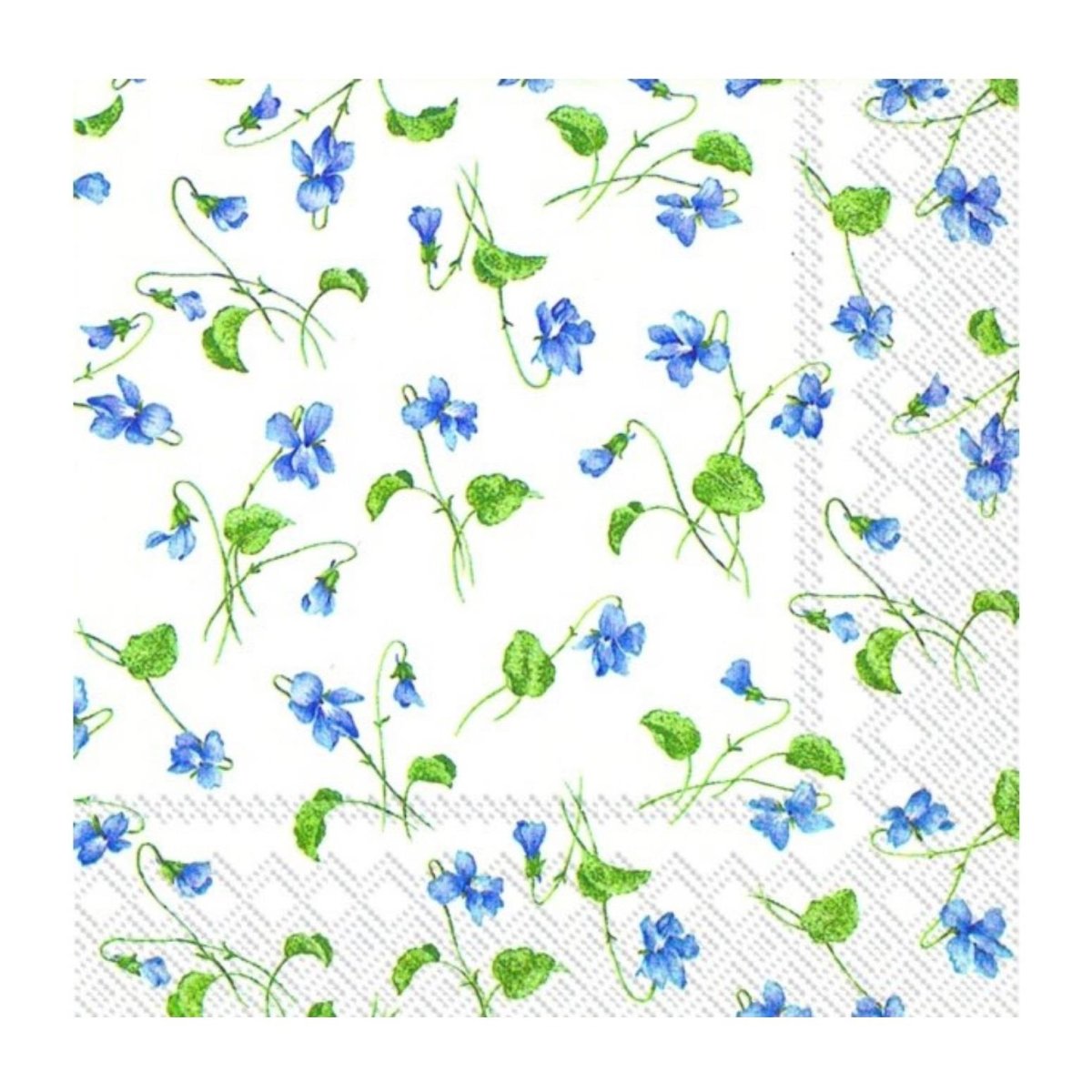 Ткань синяя в цветочек