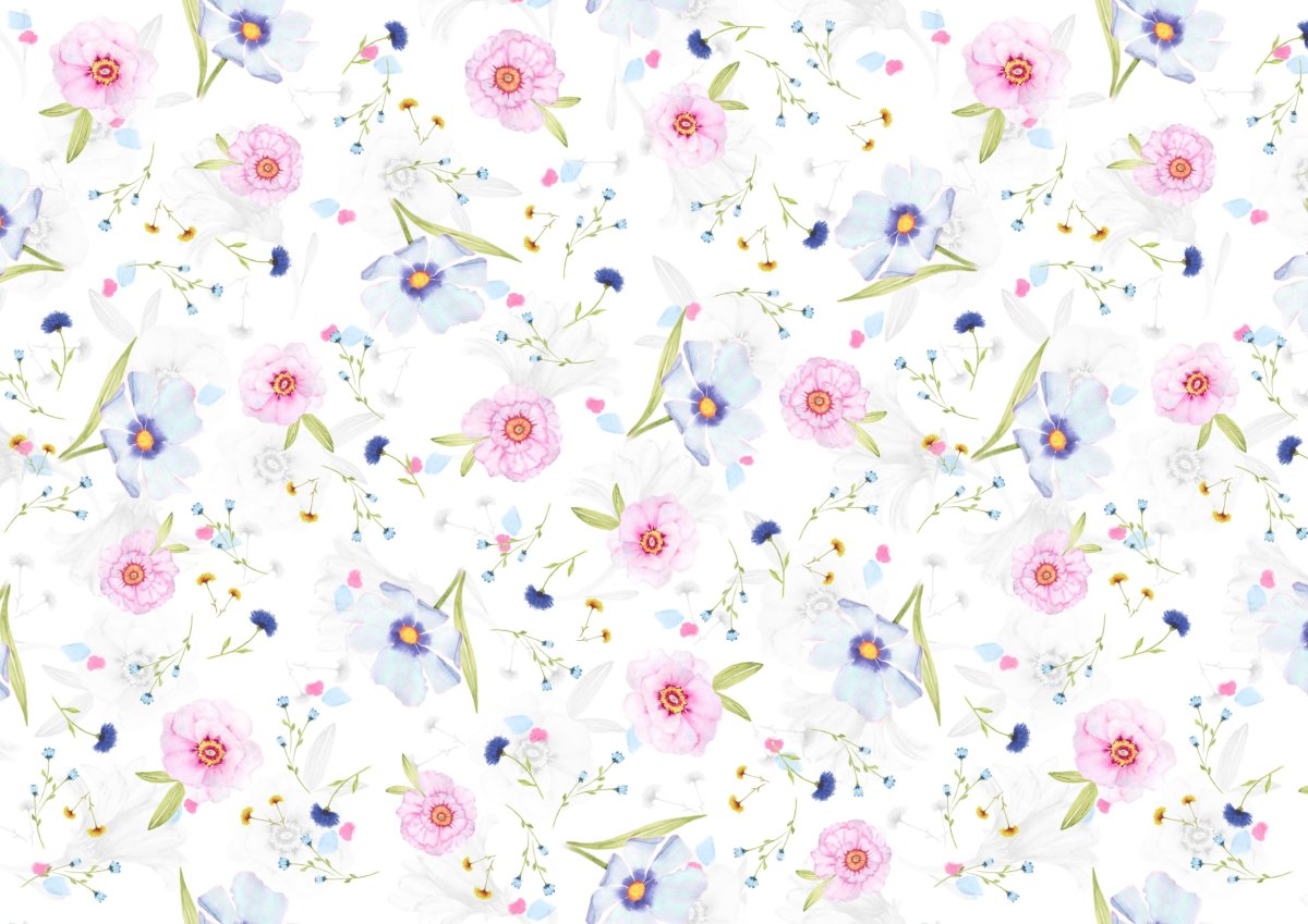 Мелкие цветочки на белом фоне