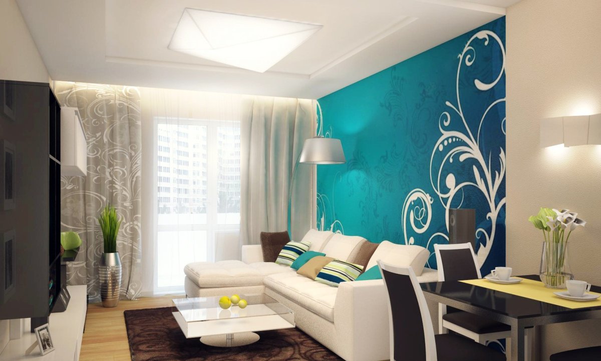 Бирюзовый цвет в интерьере