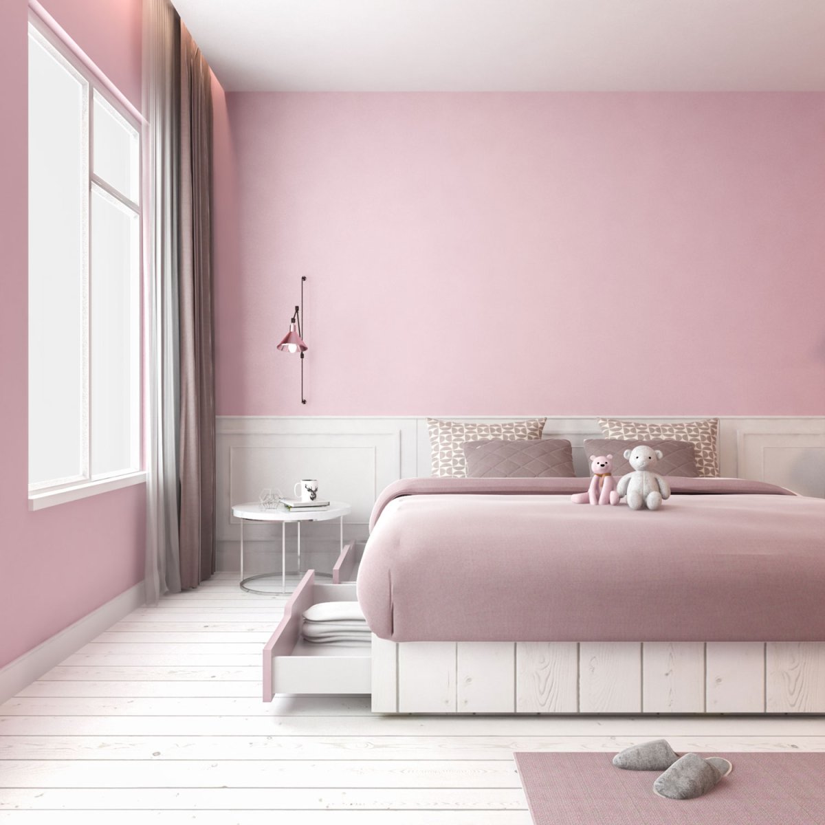 Светло розовые стены