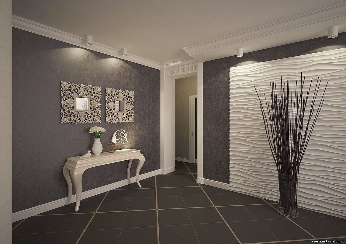 Молдинги в интерьере прихожей