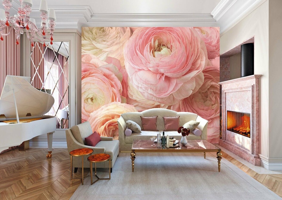 Фреска пионы