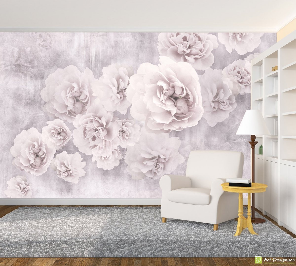 Фреска пионы