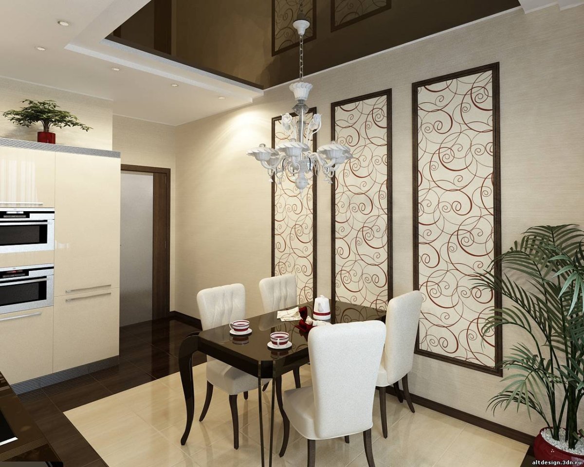 Обои для кухни-гостиной