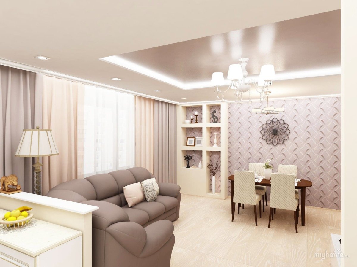 Гостиная в кремовых тонах