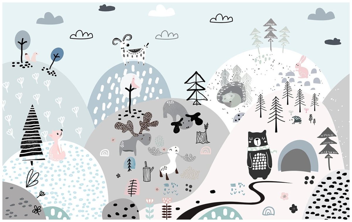 Новогодние постеры в скандинавском стиле