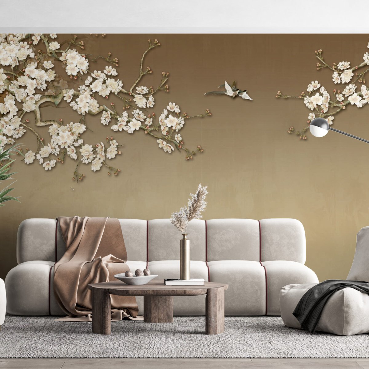 Картины в интерьере цветы и ветки