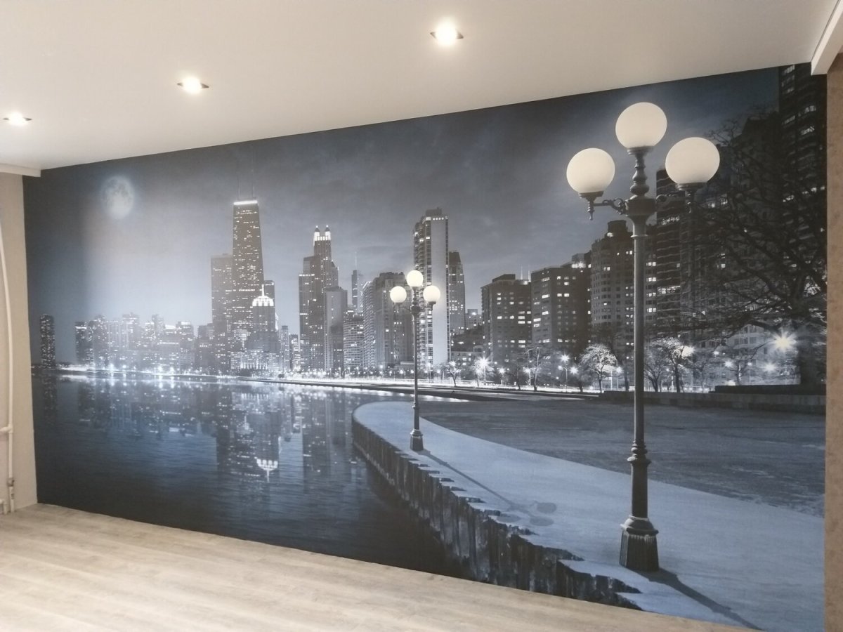 Фреска на стену серая