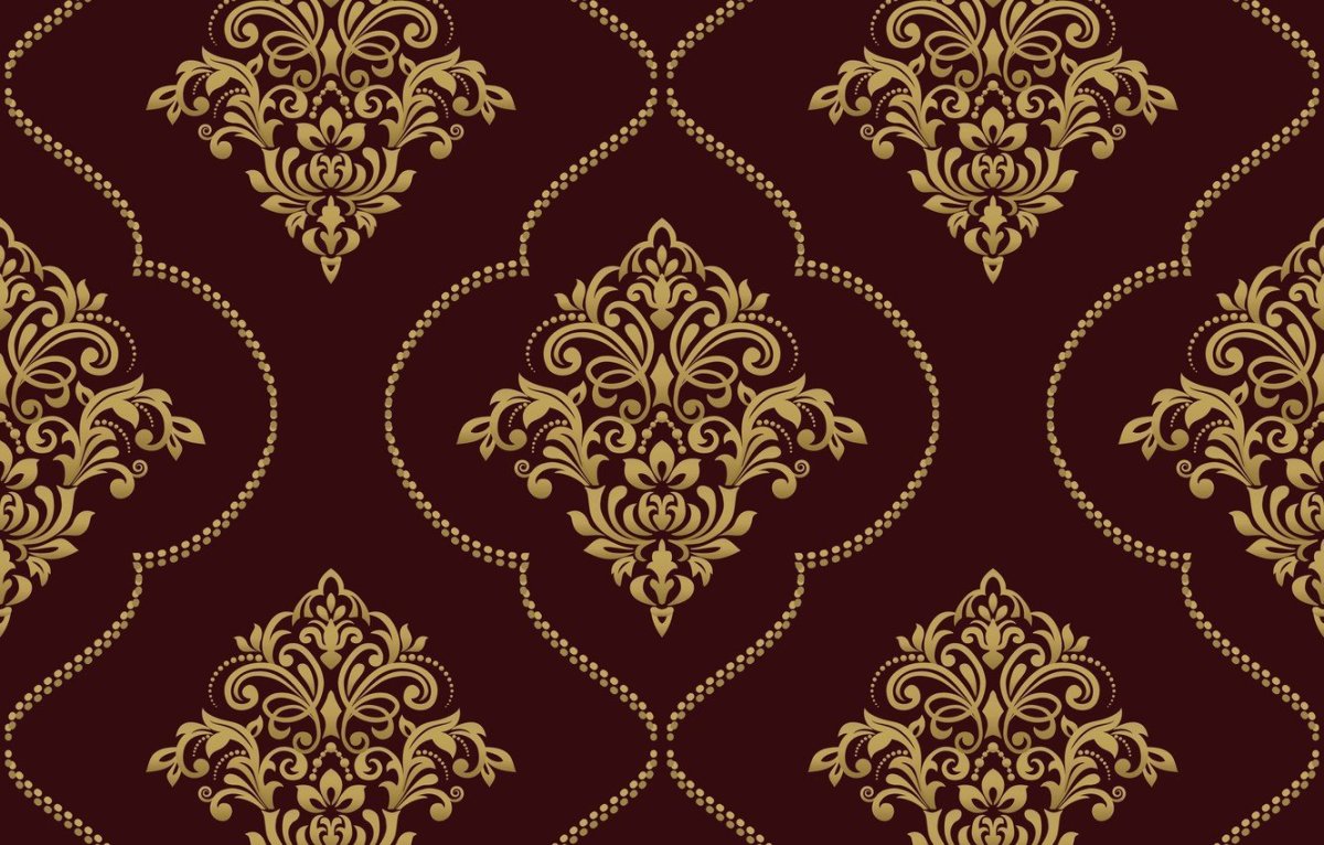 Обои бордовые с золотом