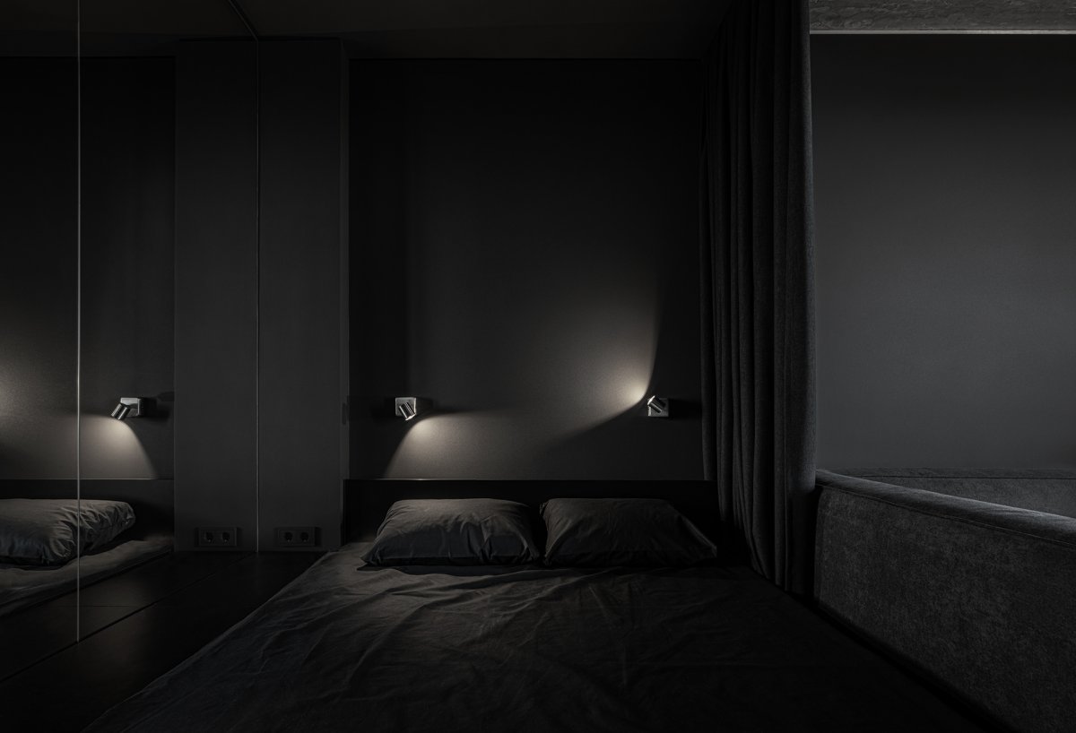 Спальня в темных тонах
