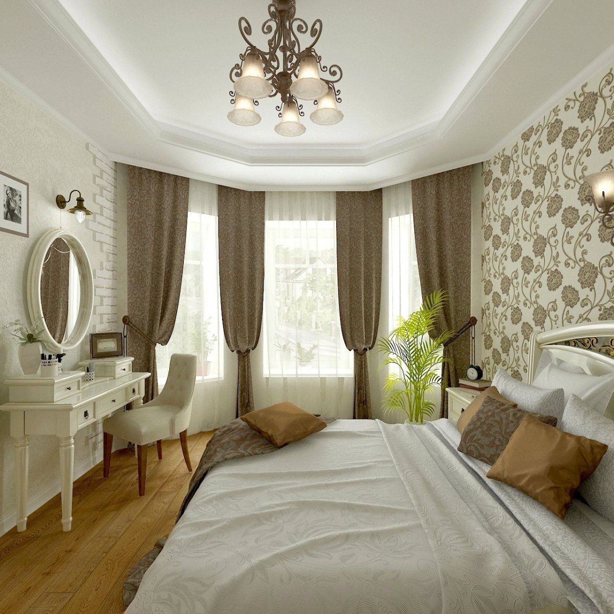 Интерьер спален в частном доме