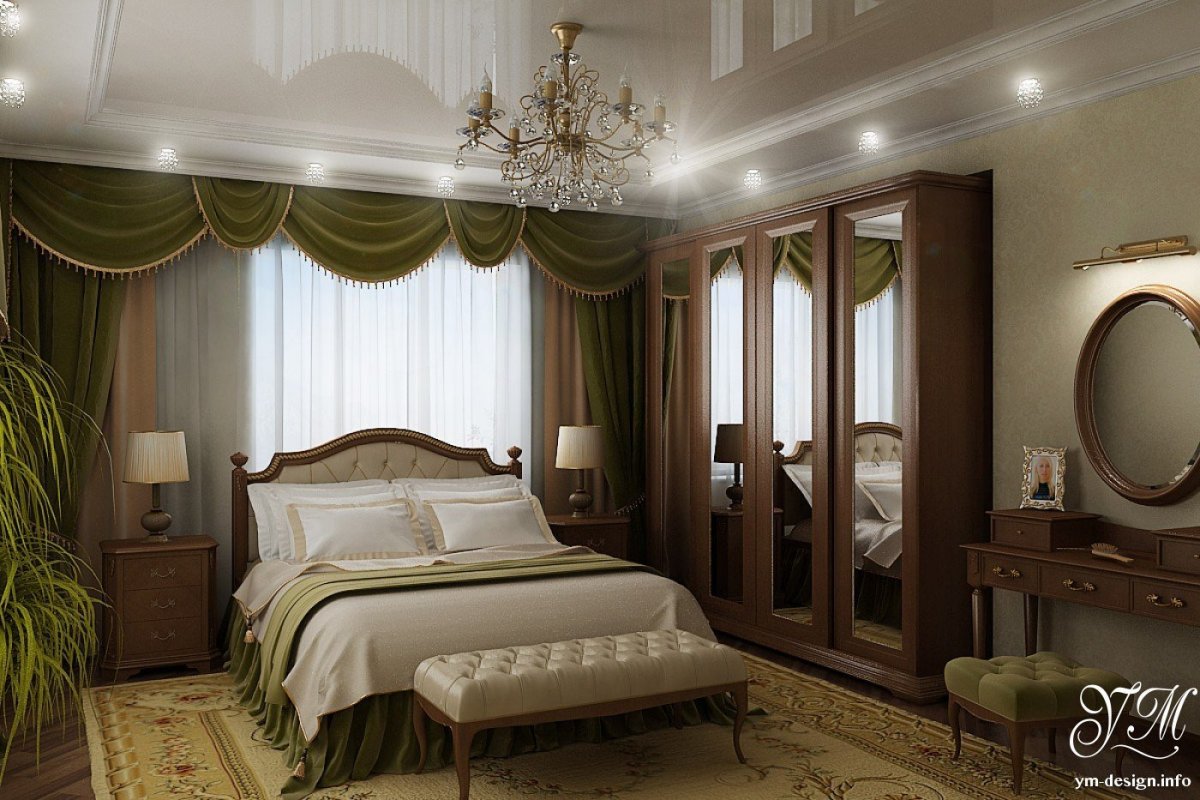 Красивая спальня в загородном доме